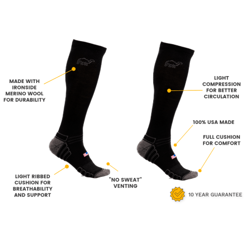 Camel City Mill Over the Calf Wool Work Sock - High Voltage Industries