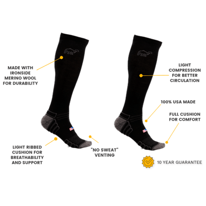 Camel City Mill Over the Calf Wool Work Sock - High Voltage Industries