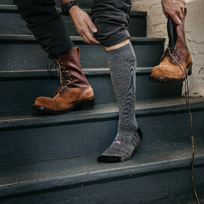 Camel City Mill Over the Calf Wool Work Sock - High Voltage Industries