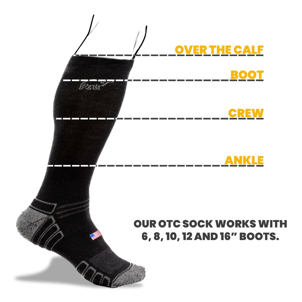 Camel City Mill Over the Calf Wool Work Sock - High Voltage Industries