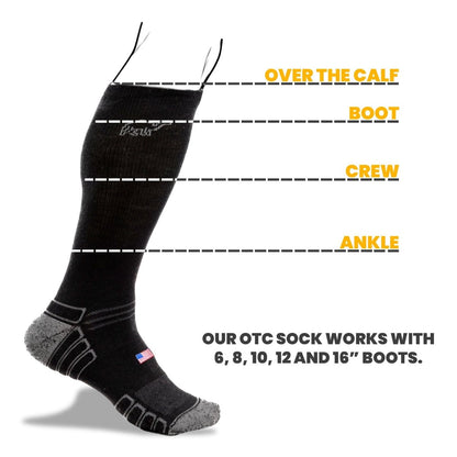 Camel City Mill Over the Calf Wool Work Sock - High Voltage Industries
