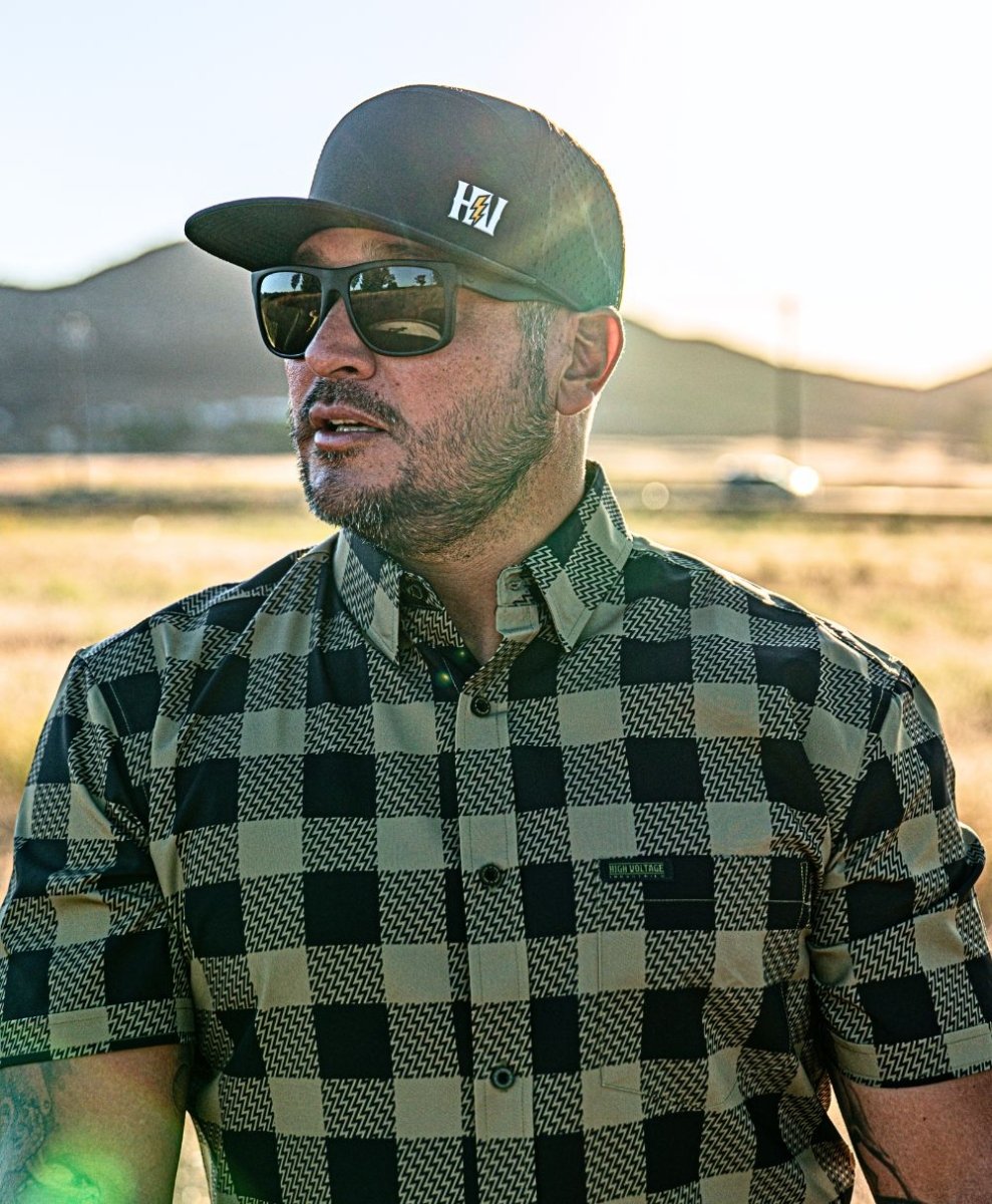 Decoy Button Up (Green) - High Voltage Industries