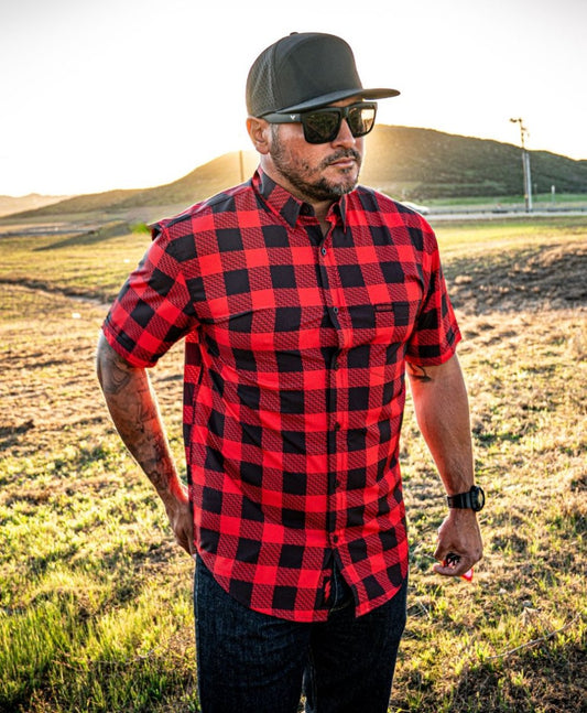 Decoy Button Up (Red) - High Voltage Industries