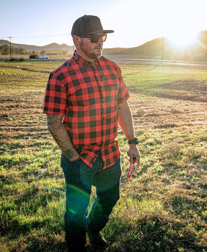 Decoy Button Up (Red) - High Voltage Industries