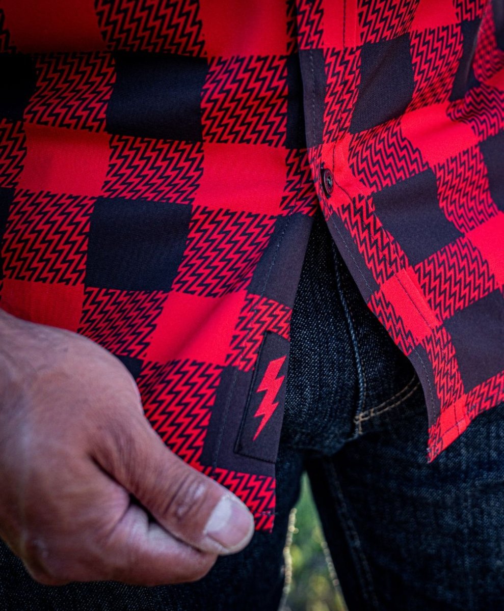 Decoy Button Up (Red) - High Voltage Industries