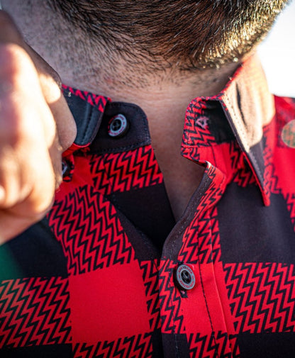 Decoy Button Up (Red) - High Voltage Industries