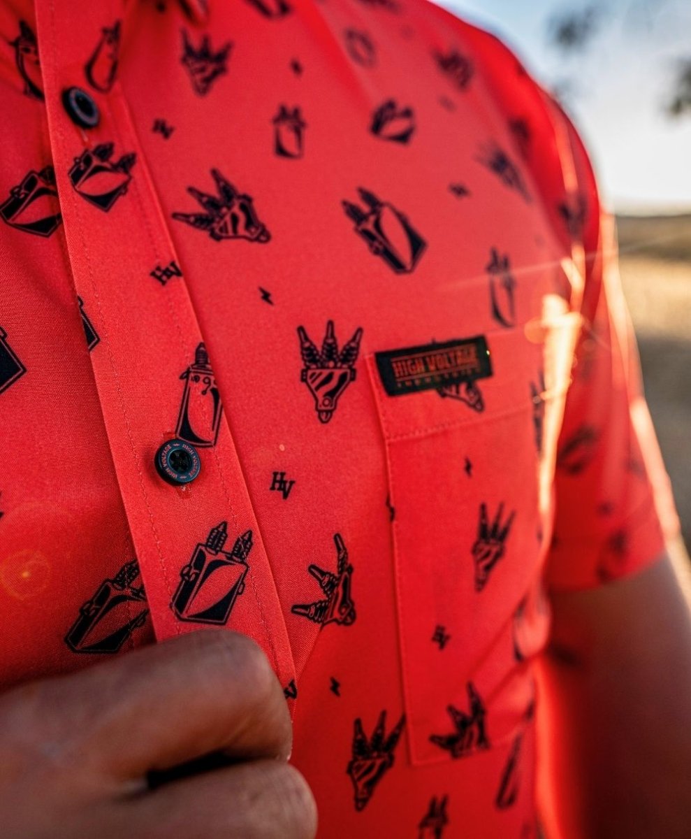 Distro Button Up - High Voltage Industries