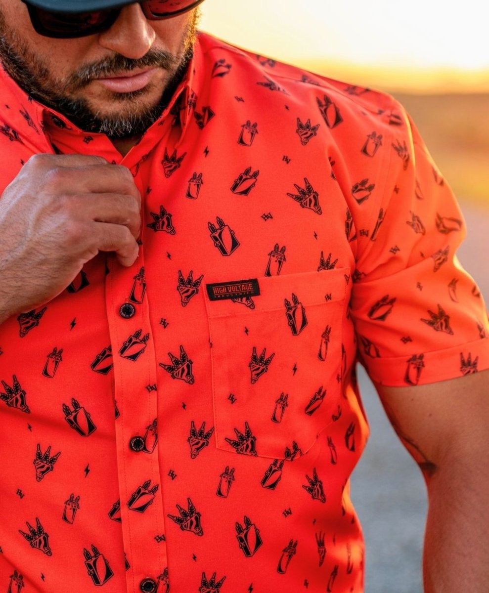 Distro Button Up - High Voltage Industries