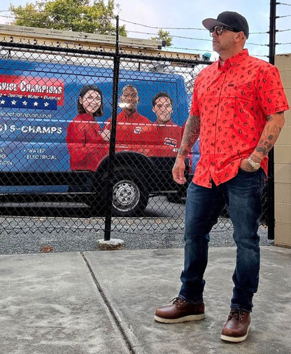 Distro Button Up - High Voltage Industries