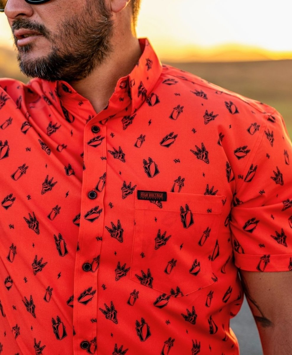 Distro Button Up - High Voltage Industries