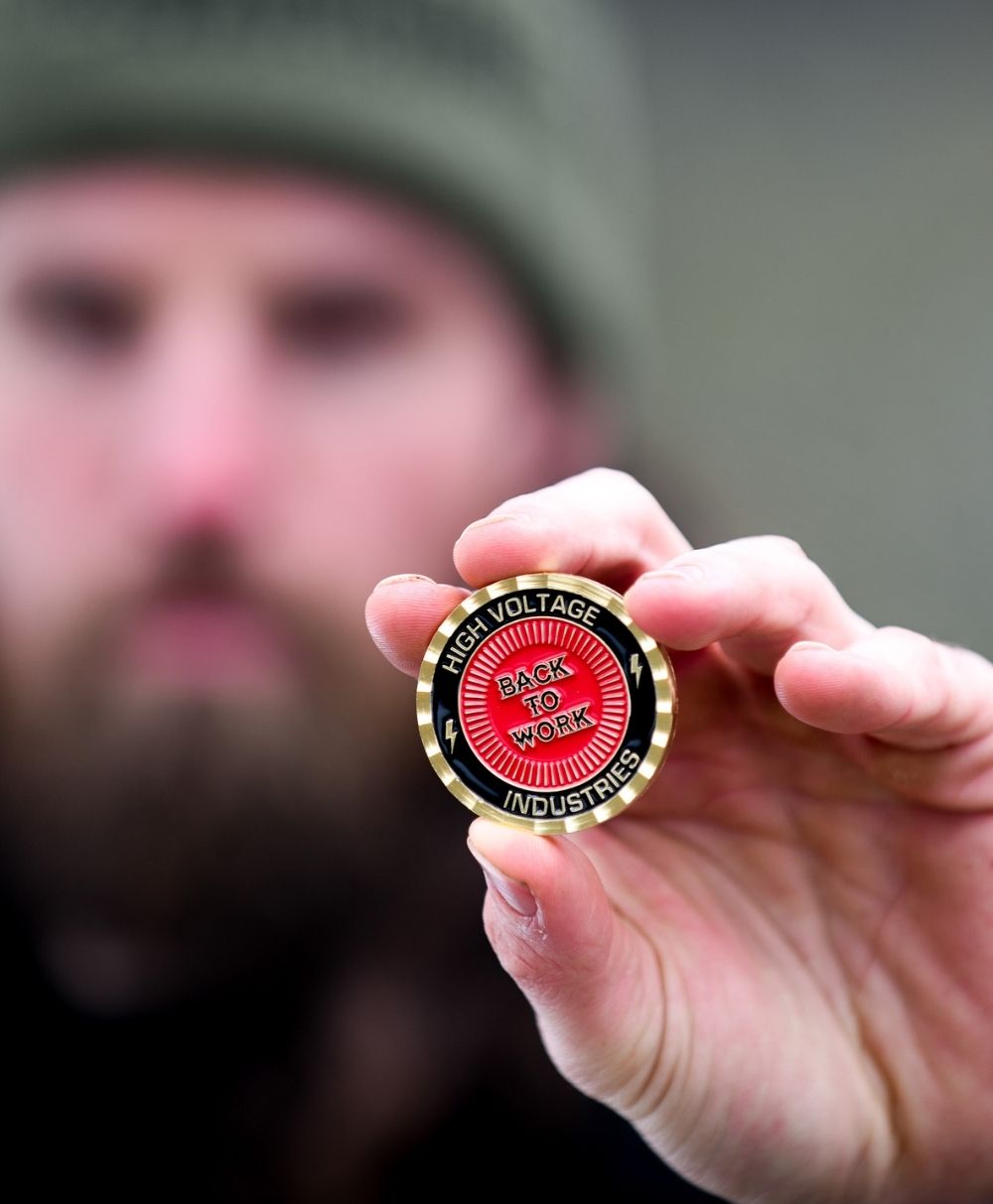 Drag Up Challenge Coin - High Voltage Industries