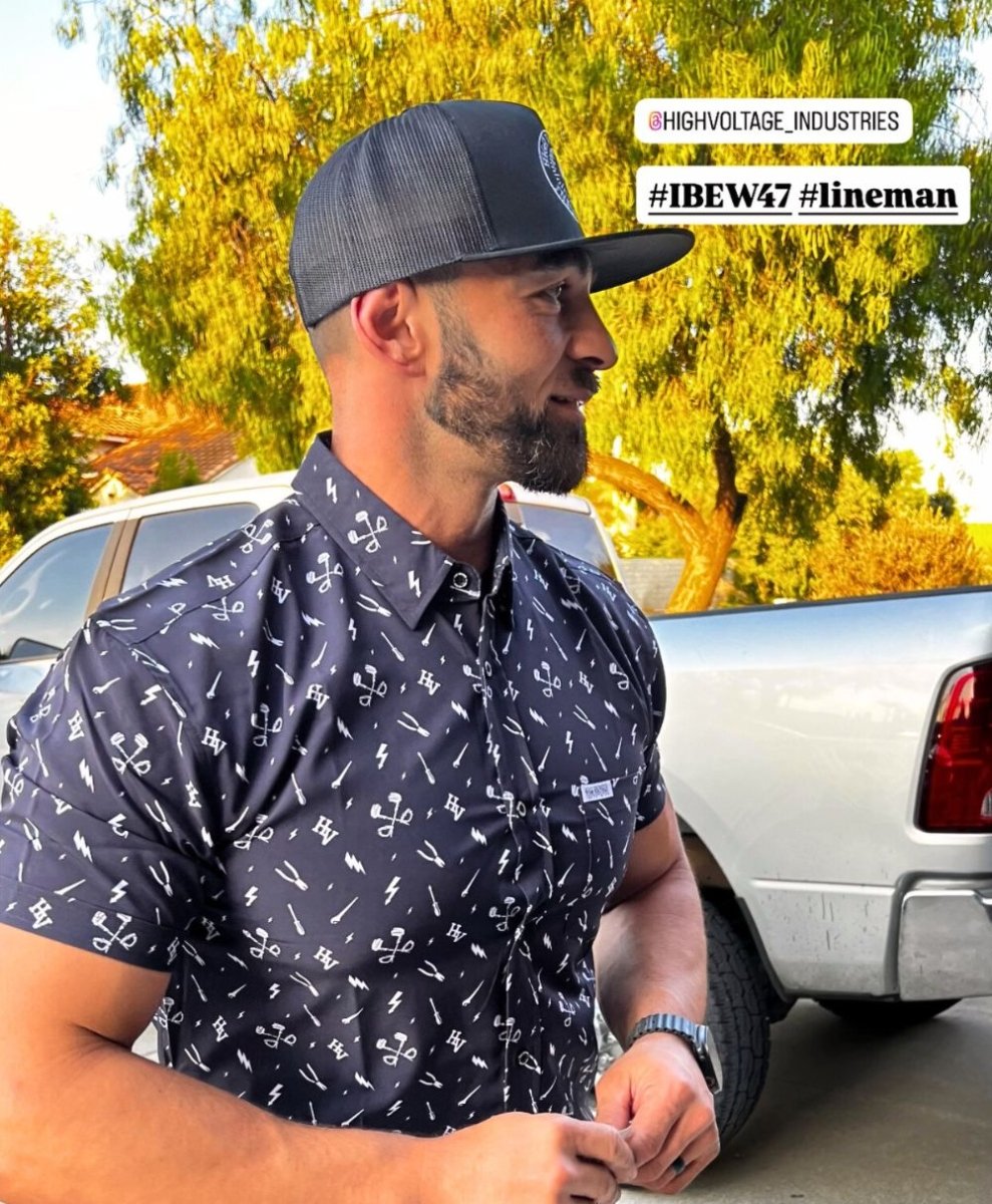 Essentials Button Up (Black) - High Voltage Industries