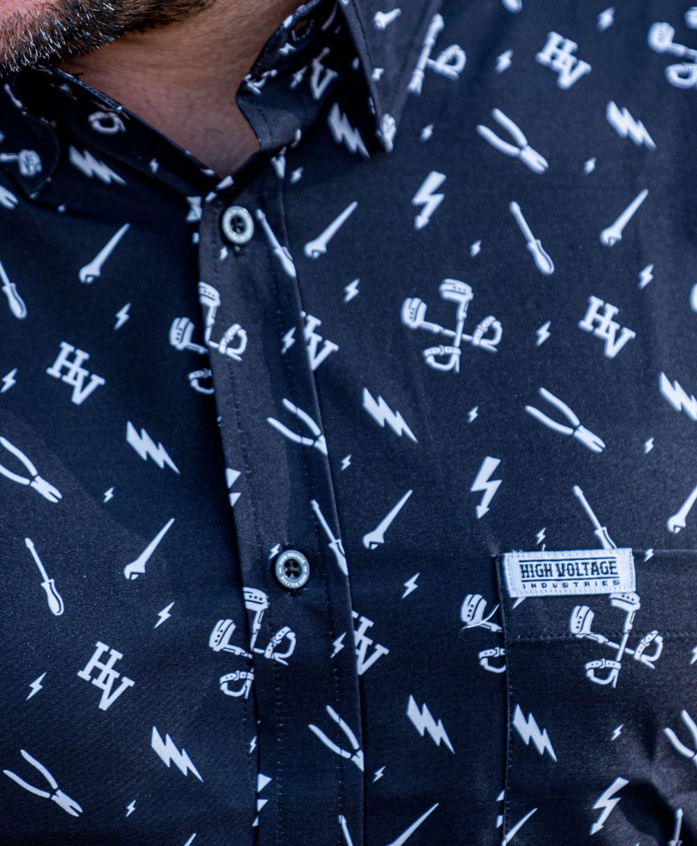 Essentials Button Up (Black) - High Voltage Industries