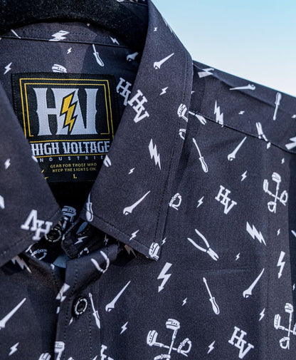 Essentials Button Up (Black) - High Voltage Industries