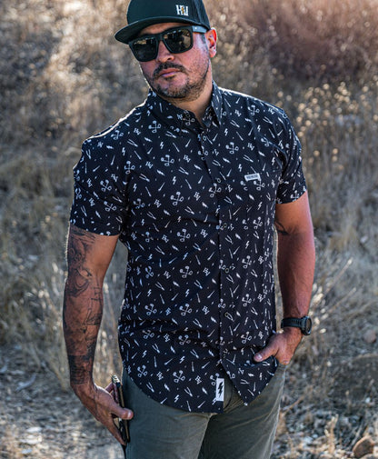 Essentials Button Up (Black) - High Voltage Industries