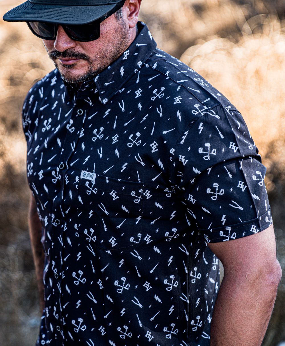 Essentials Button Up (Black) - High Voltage Industries