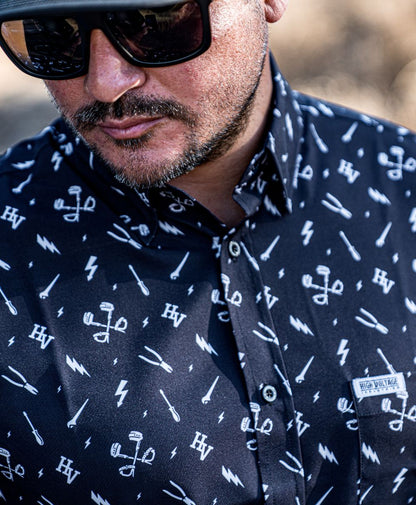 Essentials Button Up (Black) - High Voltage Industries