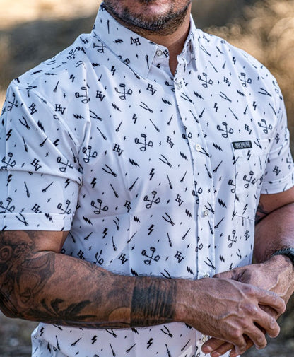 Essentials Button Up (White) - High Voltage Industries