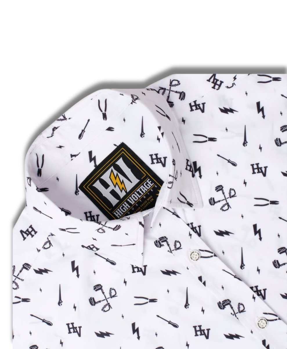 Essentials Button Up (White) - High Voltage Industries