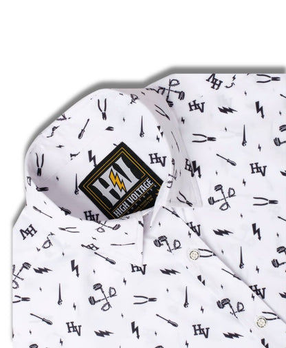 Essentials Button Up (White) - High Voltage Industries