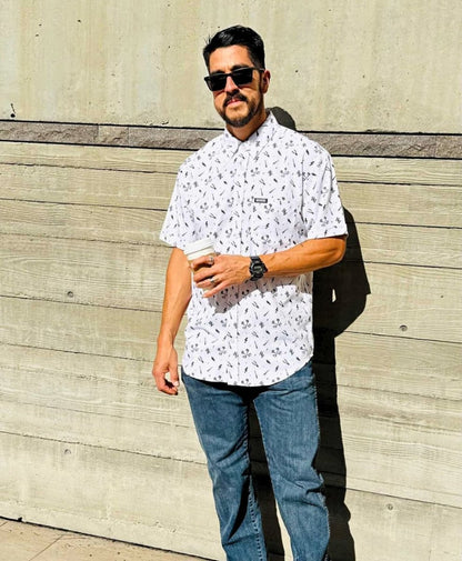Essentials Button Up (White) - High Voltage Industries
