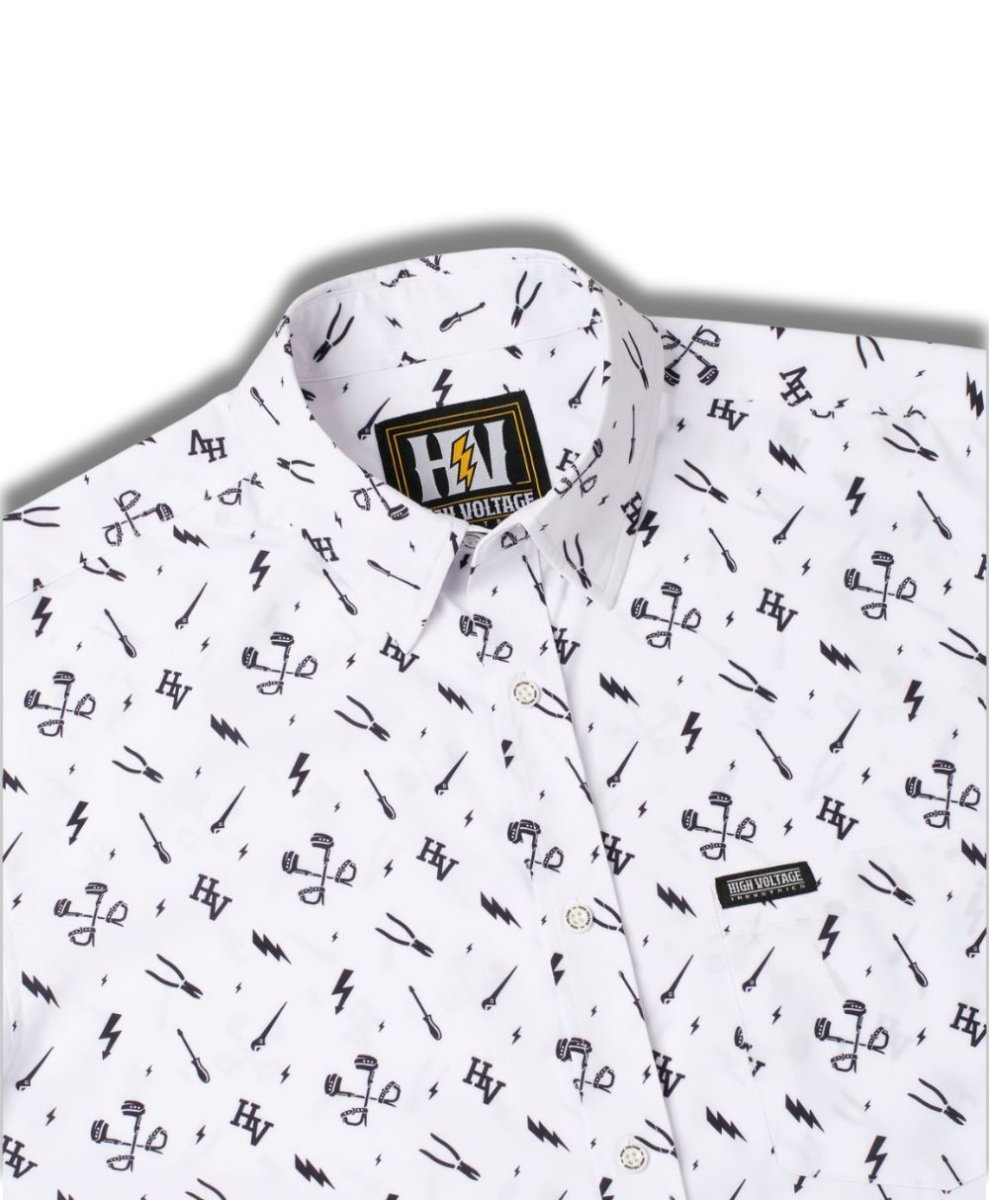 Essentials Button Up (White) - High Voltage Industries