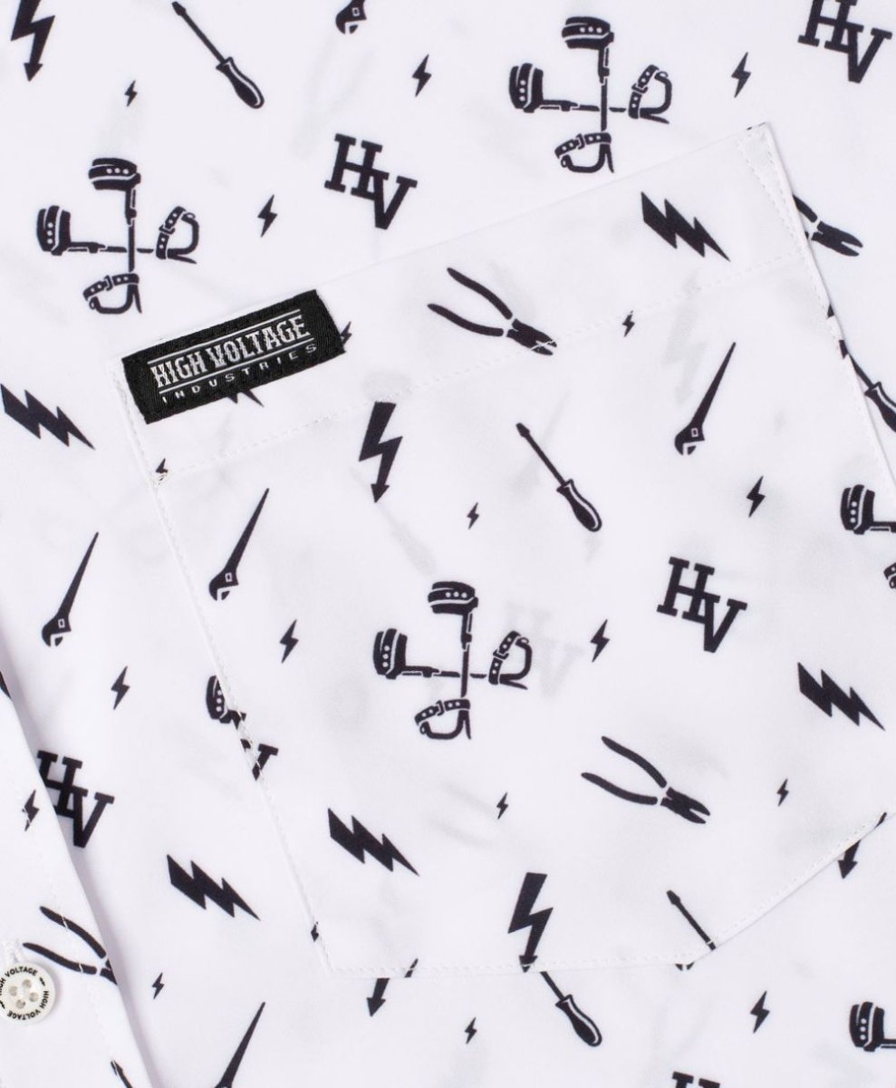 Essentials Button Up (White) - High Voltage Industries