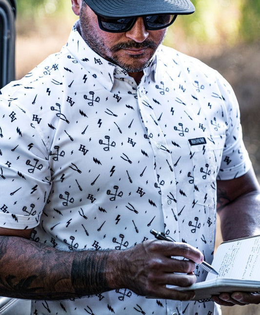 Essentials Button Up (White) - High Voltage Industries