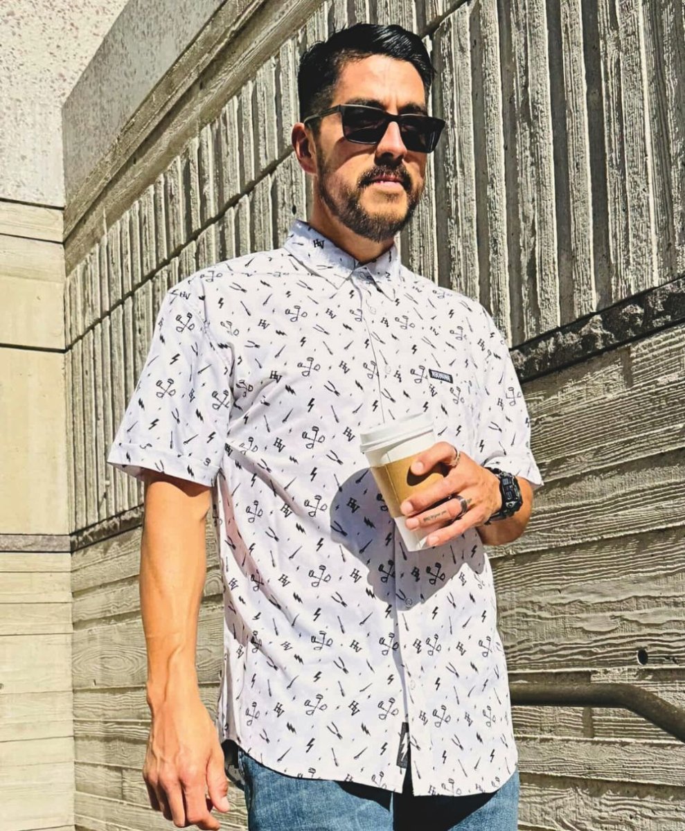 Essentials Button Up (White) - High Voltage Industries