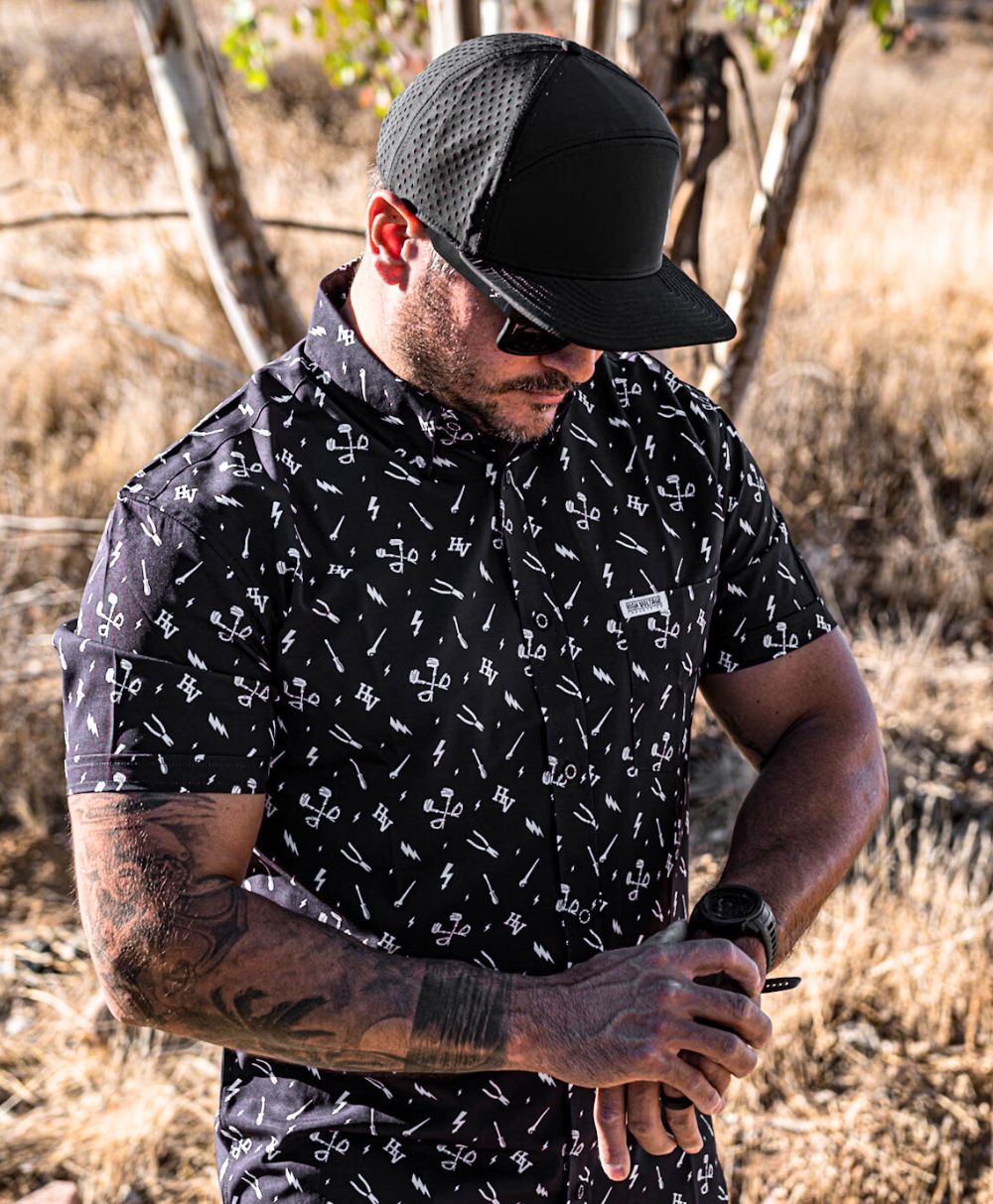 Essentials Button Up (Black) - High Voltage Industries