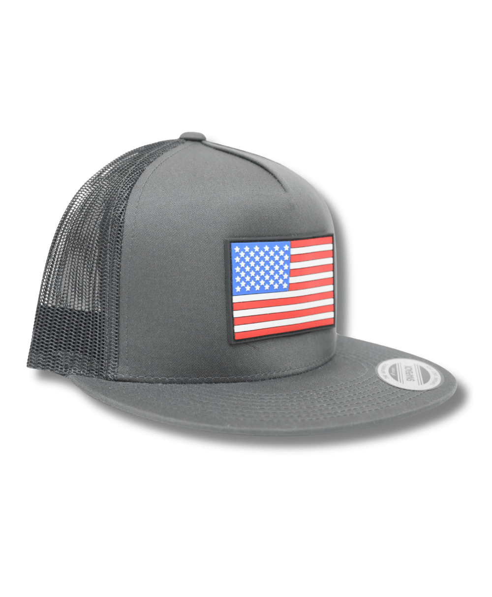 Flag Patch Charcoal Trucker - High Voltage Industries