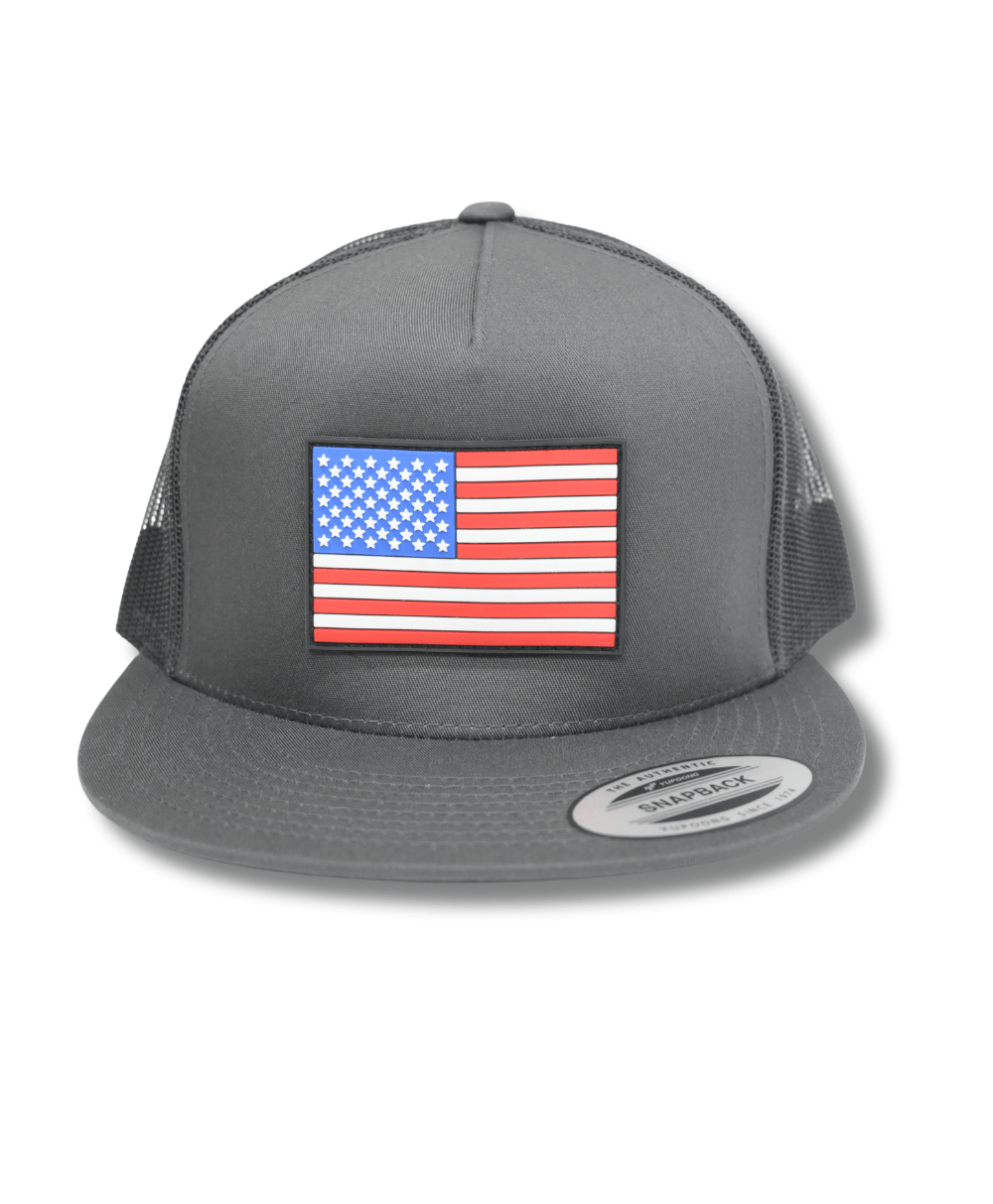 Flag Patch Charcoal Trucker - High Voltage Industries