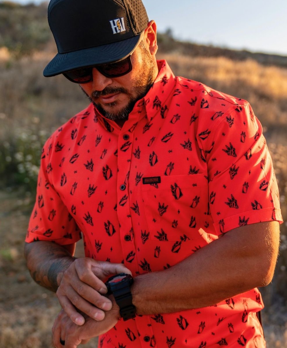 Distro Button Up - High Voltage Industries