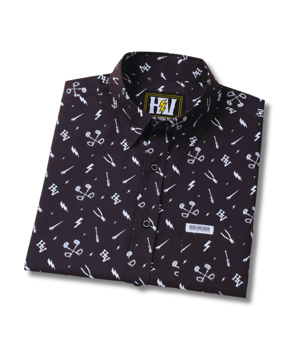 Essentials Button Up (Black) - High Voltage Industries