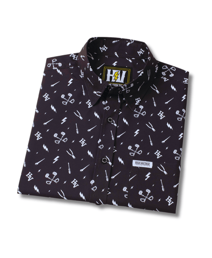 Essentials Button Up (Black) - High Voltage Industries