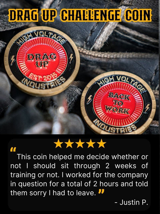 Drag Up Challenge Coin - High Voltage Industries