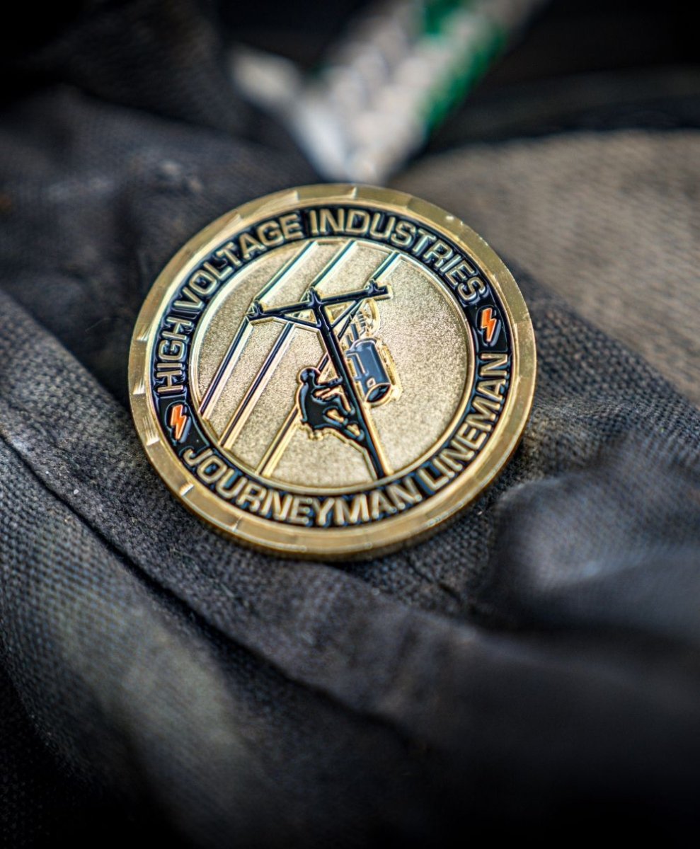Journeyman Lineman Challenge Coin - High Voltage Industries