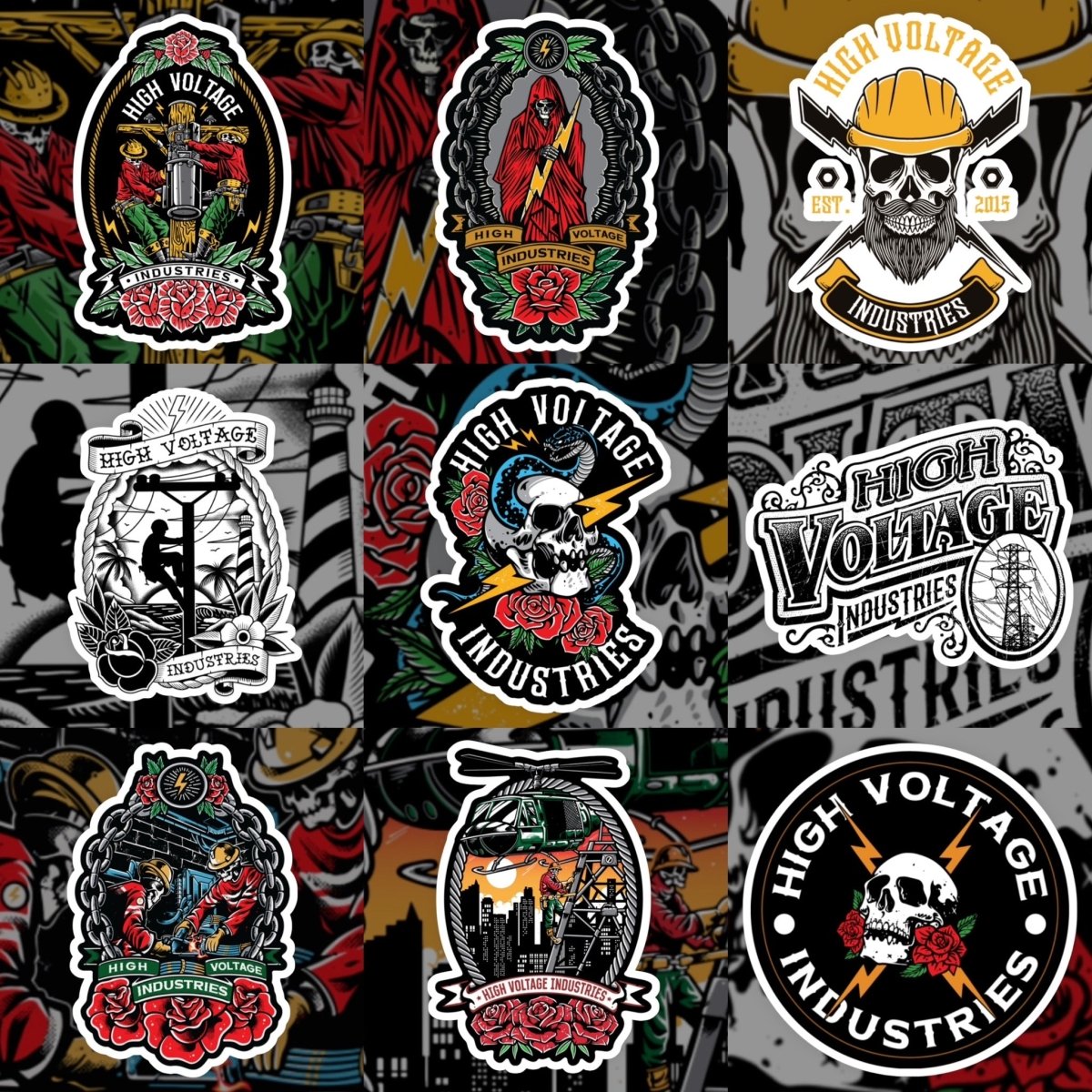 Jumbo Sticker Pack (21 stickers) - High Voltage Industries