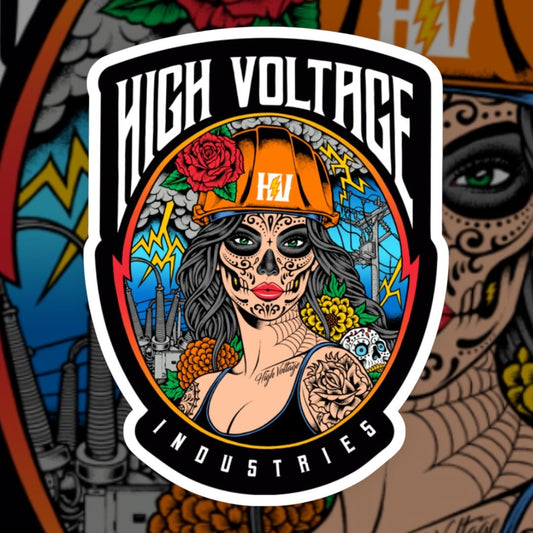 Sugar Skull Metallic Sticker - High Voltage Industries