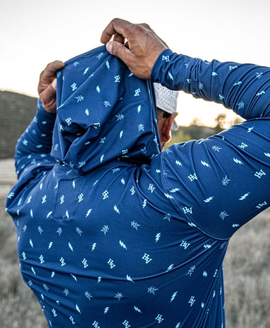Highline Performance Hoodie - (Blue) - High Voltage Industries
