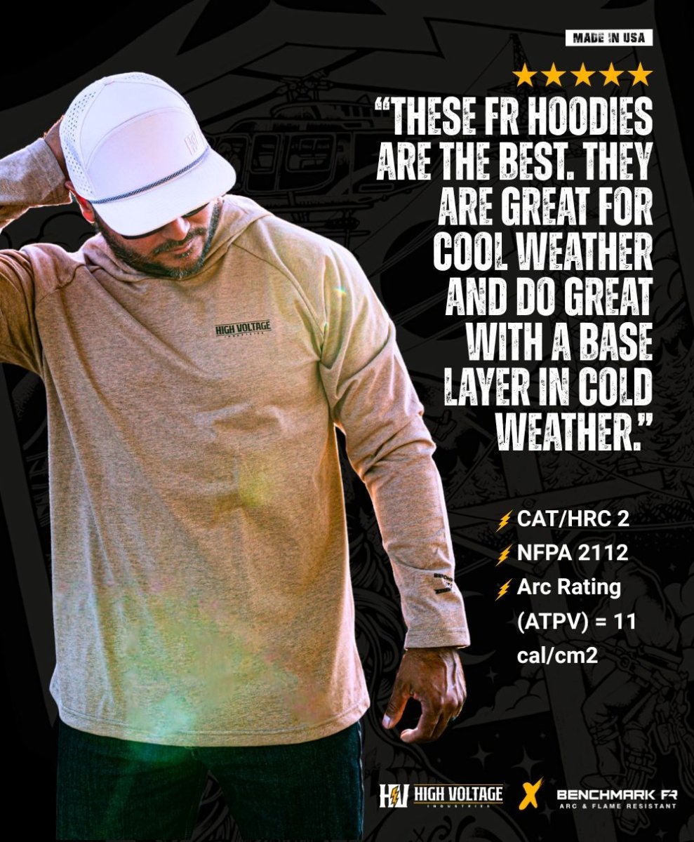 HVI x Benchmark FR - Dreamer Lightweight FR Hoodie - High Voltage Industries