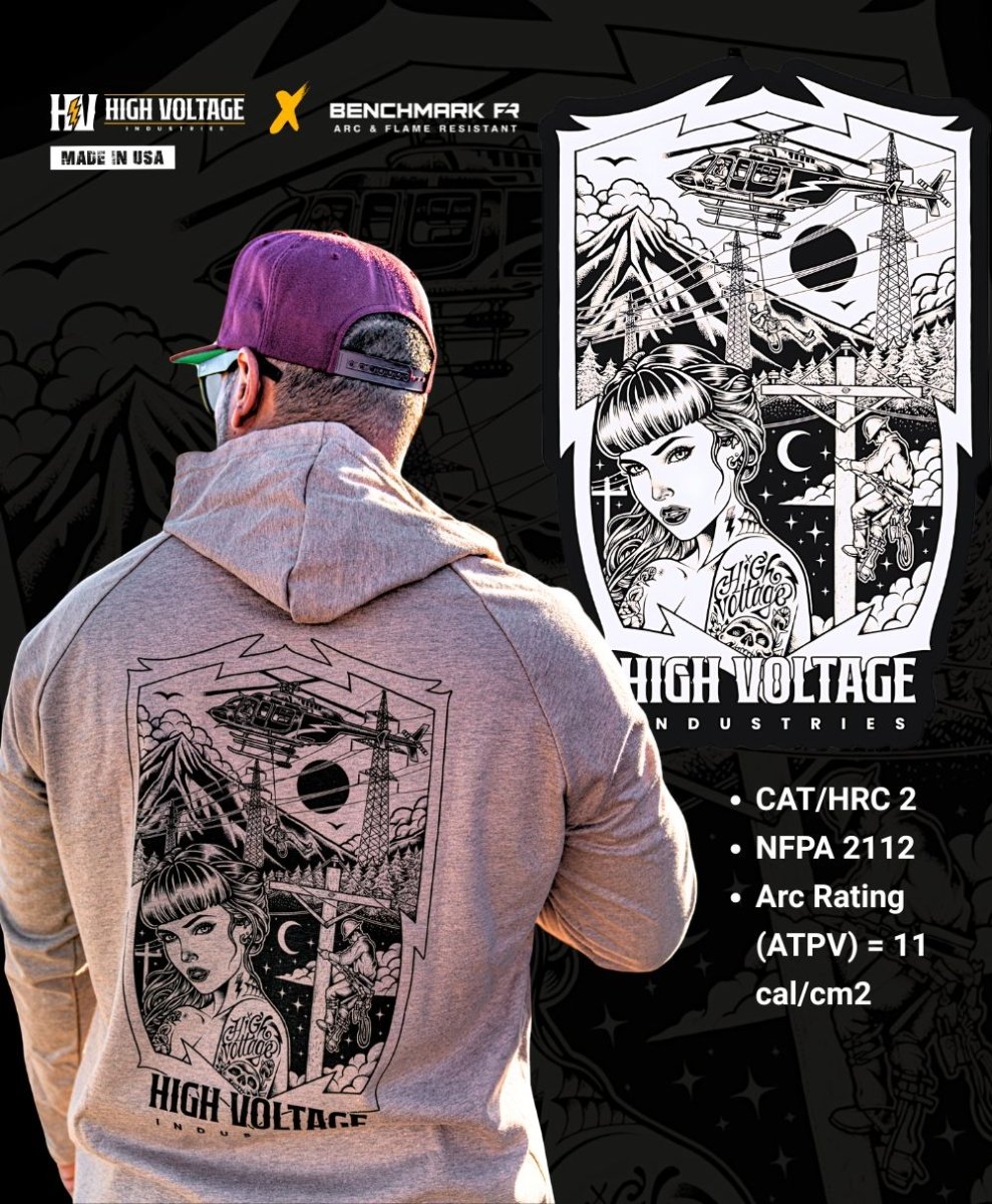 HVI x Benchmark FR - Dreamer Lightweight FR Hoodie - High Voltage Industries