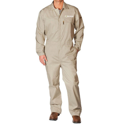HVI x Benchmark FR - Flame Resistant Featherweight Beige Coveralls - High Voltage Industries