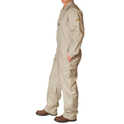 HVI x Benchmark FR - Flame Resistant Featherweight Beige Coveralls - High Voltage Industries