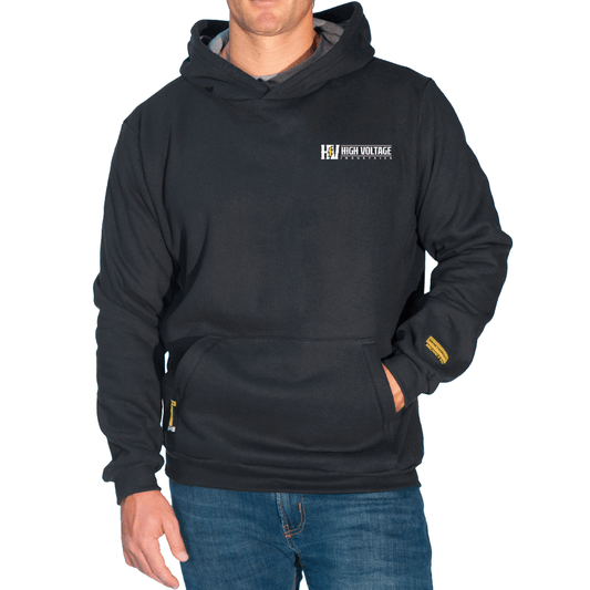 HVI x Benchmark FR - FR Pullover Black Hooded Sweatshirt - High Voltage Industries