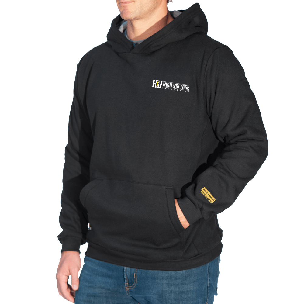 HVI x Benchmark FR - FR Pullover Black Hooded Sweatshirt - High Voltage Industries