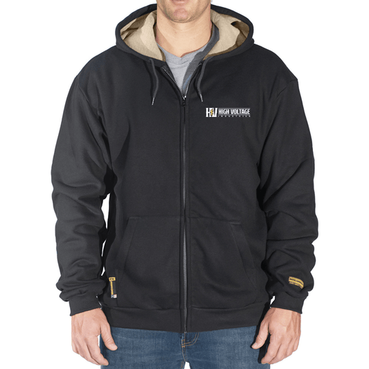HVI x Benchmark FR - FR Zip-Up Black Hooded Sweatshirt - High Voltage Industries