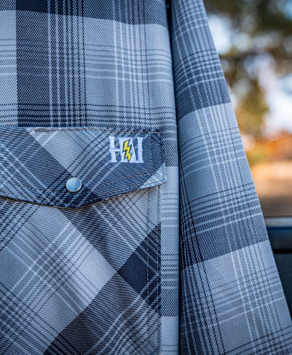 HVI x Benchmark FR Plaid (Silver & Black) - High Voltage Industries