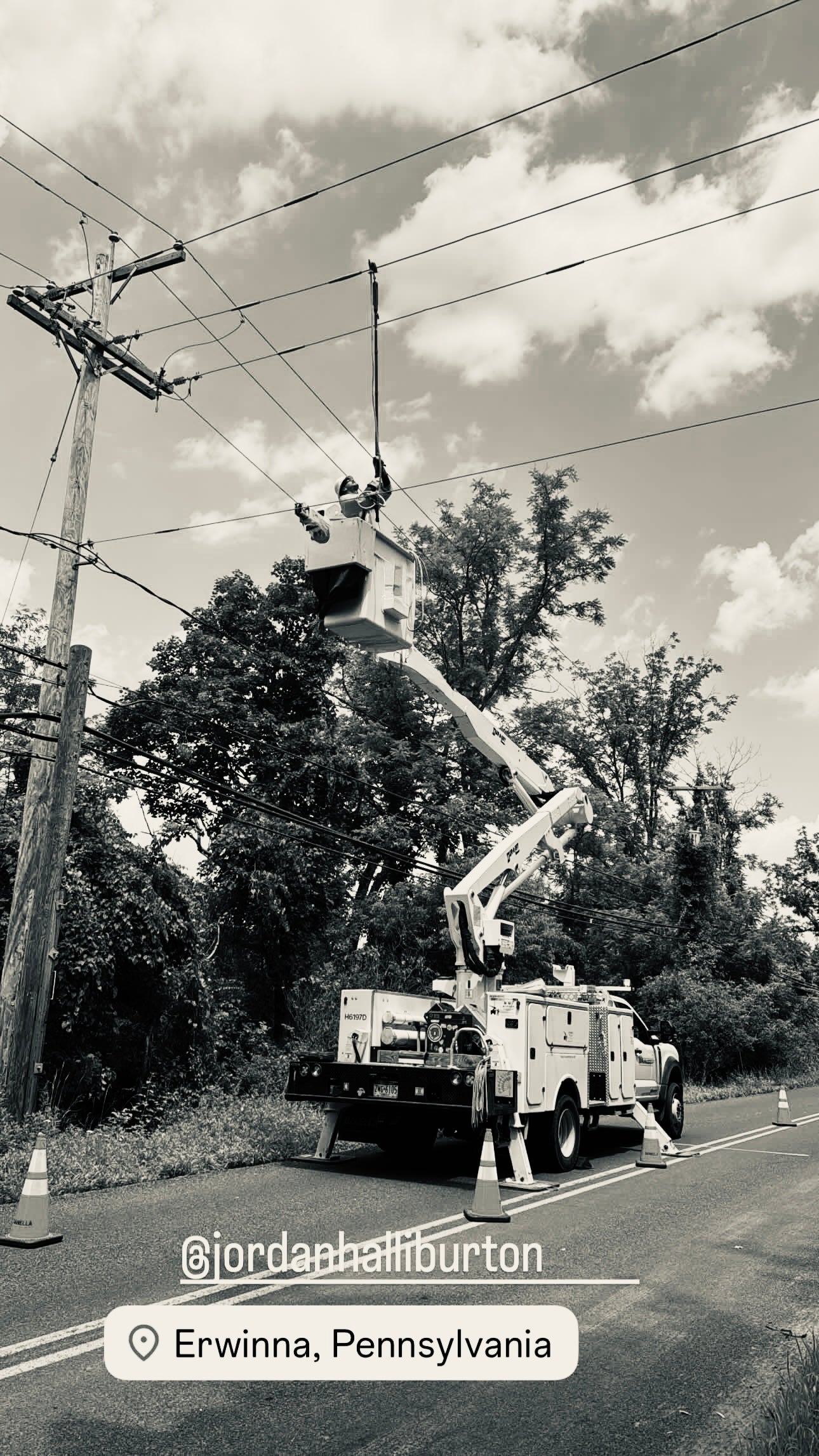 Shayla Gaffney and crew performing Storm Restoration Linework