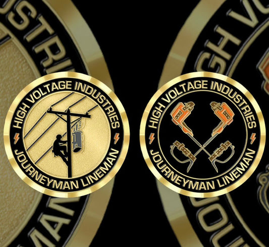 Journeyman Lineman Challenge Coin - High Voltage Industries